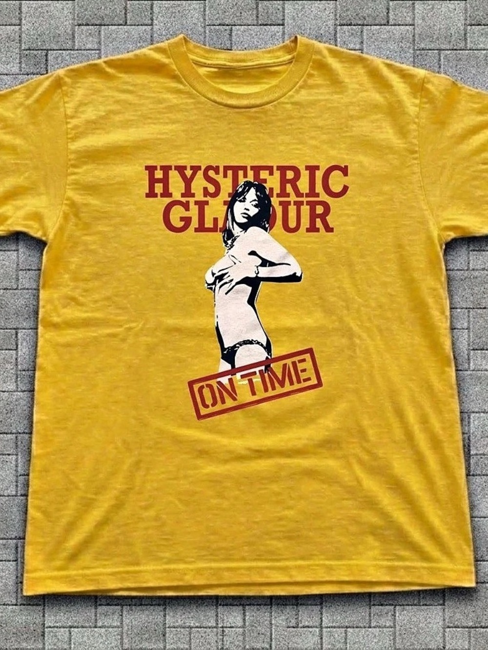 Hysteric Glamour On Time Graphic T-Shirt Yellow